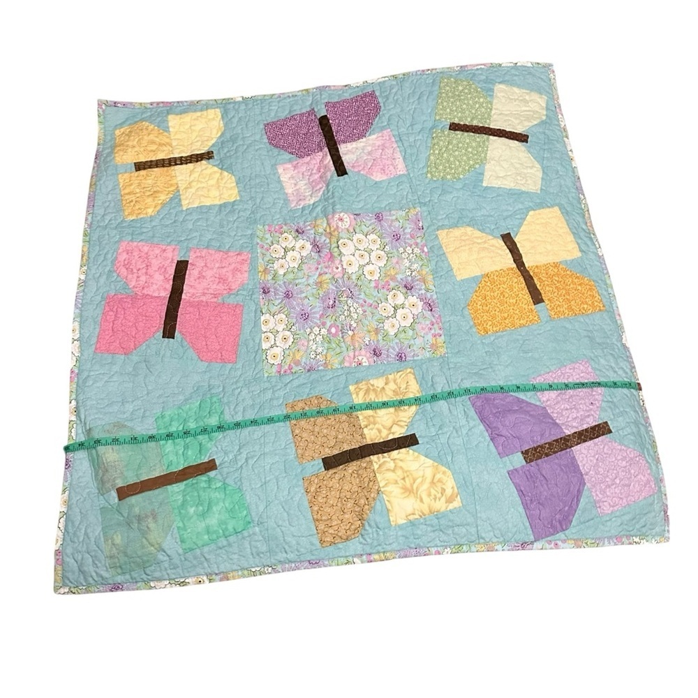 Colorful Butterfly Pattern Baby Quilt - Picture 3 of 4